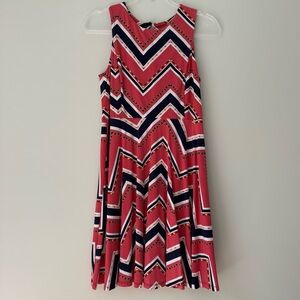 Xhilaration | Target Pink and Navy Zigzag‎ Dress Sz L